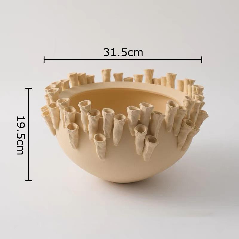 

Creative Porous Edge Ceramic Vase Artwork Flower Pots Desk Decoration Flower Arrangement Floral Vases Room Aesthetic Decor