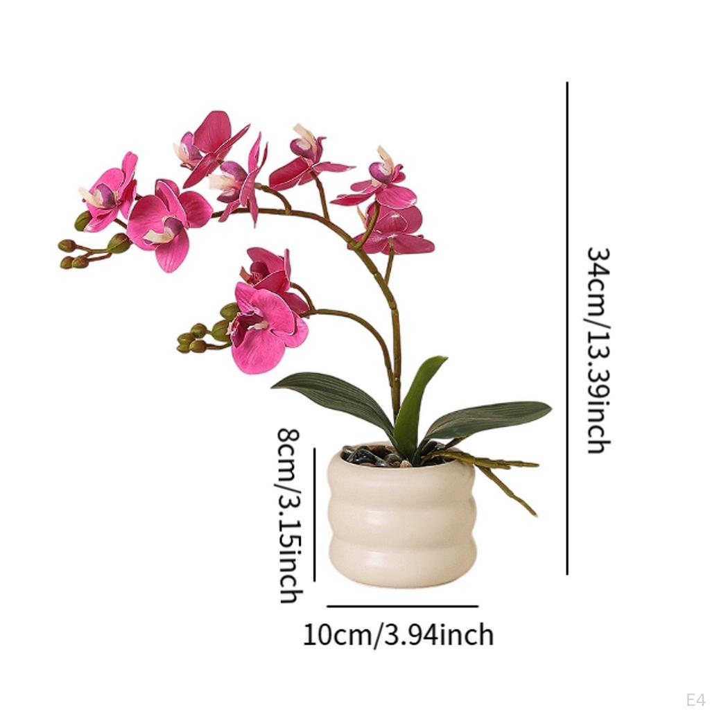 Artificial Phalaenopsis Flower Pot for Dining Table Decoration