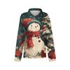 Women's Christmas Printed Button Up Long Sleeved Casual Regular Shirt With Collar Top