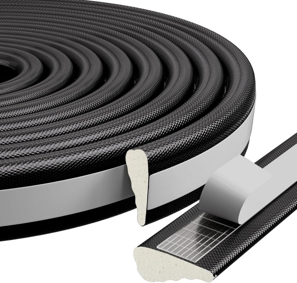 10M/6M Window Sealing Strip Self-adhesive Acoustic Foam Sealing Strip Sound Insulation Door Seam Light Blocking Sealing Strip