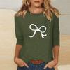 Women's O-neck 3/4 Sleeve  Print Top