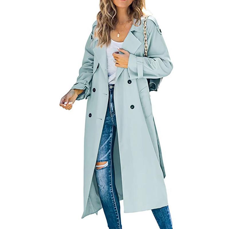 Female Women Long Windbreaker Jacket Outwear Coat Autumn Winter Casual Ladies Warm Long Trench Coat Overcoat Capes Plus Size