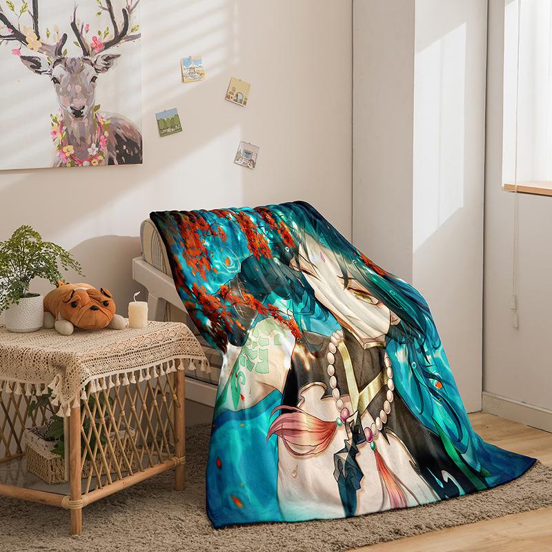 Cartoon Himan Yuanshen Series Double-Sided Flannel 3D Digital Printing Blanket Blanket