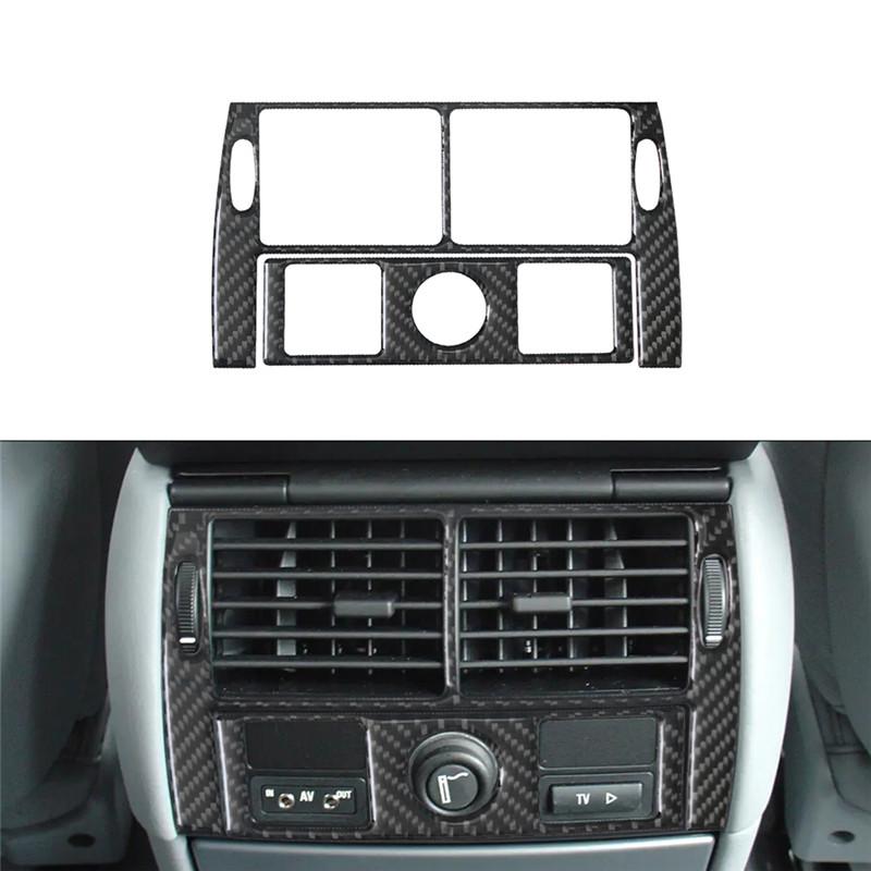 Carbon Fiber Car Center Console Air Conditioning CD Gear Control Panel Trim Cover Sticker For BMW X5 2000-2006 Car Accessories