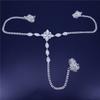 Fashion White Gemstone Pattern Rhinestone Body Chain, European And American Personalized Women'S Sexy Thong Underwear Chain