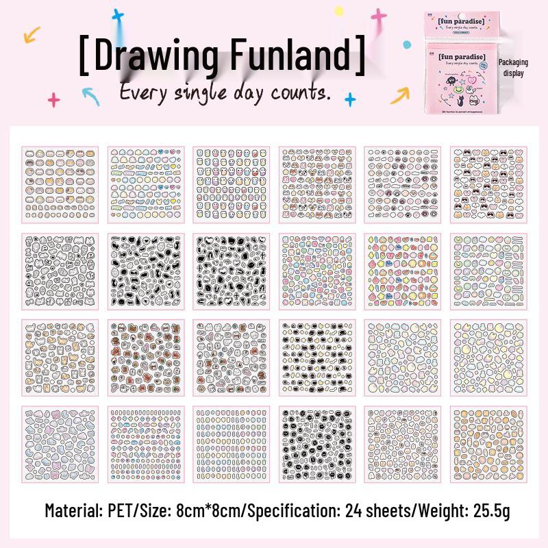 Mini Die-Cut Nail Art Sticker Book - Cute Decorative Stickers