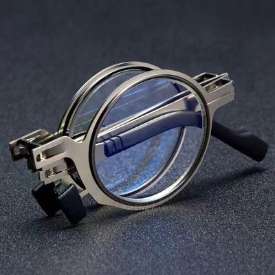 Reading Glasses Folding Anti-Blue Light Effective Round/Square Shape Lens Farsighted Spectacles