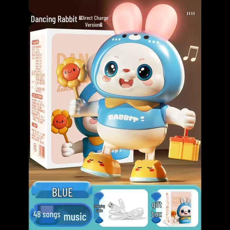 Jouet Lapin Dansant Électrique pour Bébés: Encourage à Soulever, Rouler, Ramper avec Son et Mouvement