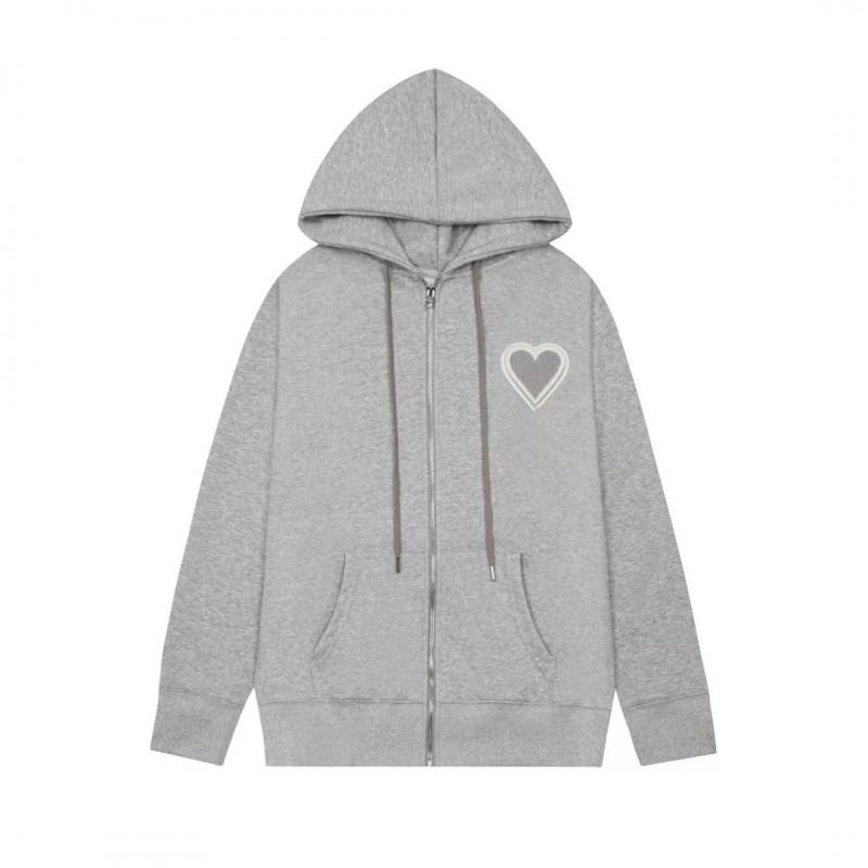 Cotton Couple Matching Set Oversized Hoodie With Heart Print Loose Fit Jogger Pants Men Women