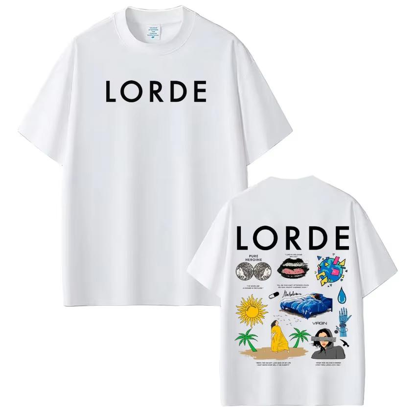 Lorde Ultrasound World Tour 2026 Maglietta Stampata Unisex Moda Donna Maglietta Casual Puro Cotone Estetica T-shirt alla Moda Regali per Fan