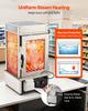 5-Tier Commercial Food Warmer Display, 1200W Food Display Warmer with LED Light, Adjustable Shelf & Stainless Steel Frame, 30~110 Steam Heating, 120L