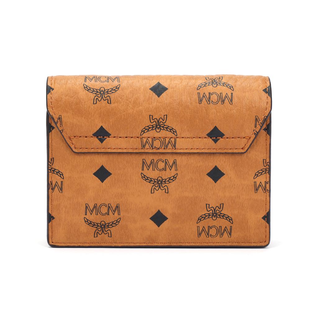 MCM Monogram Print Leather Wallet Crossbody Bag Women bags Cognac MYLFATA03CO001