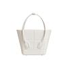 Bv Arco Fashion Minimalist Woven Design Solid Color Rubber Tote Bag Shopping Handbag Mini Women Tote Chalk-White 691194V14I09121