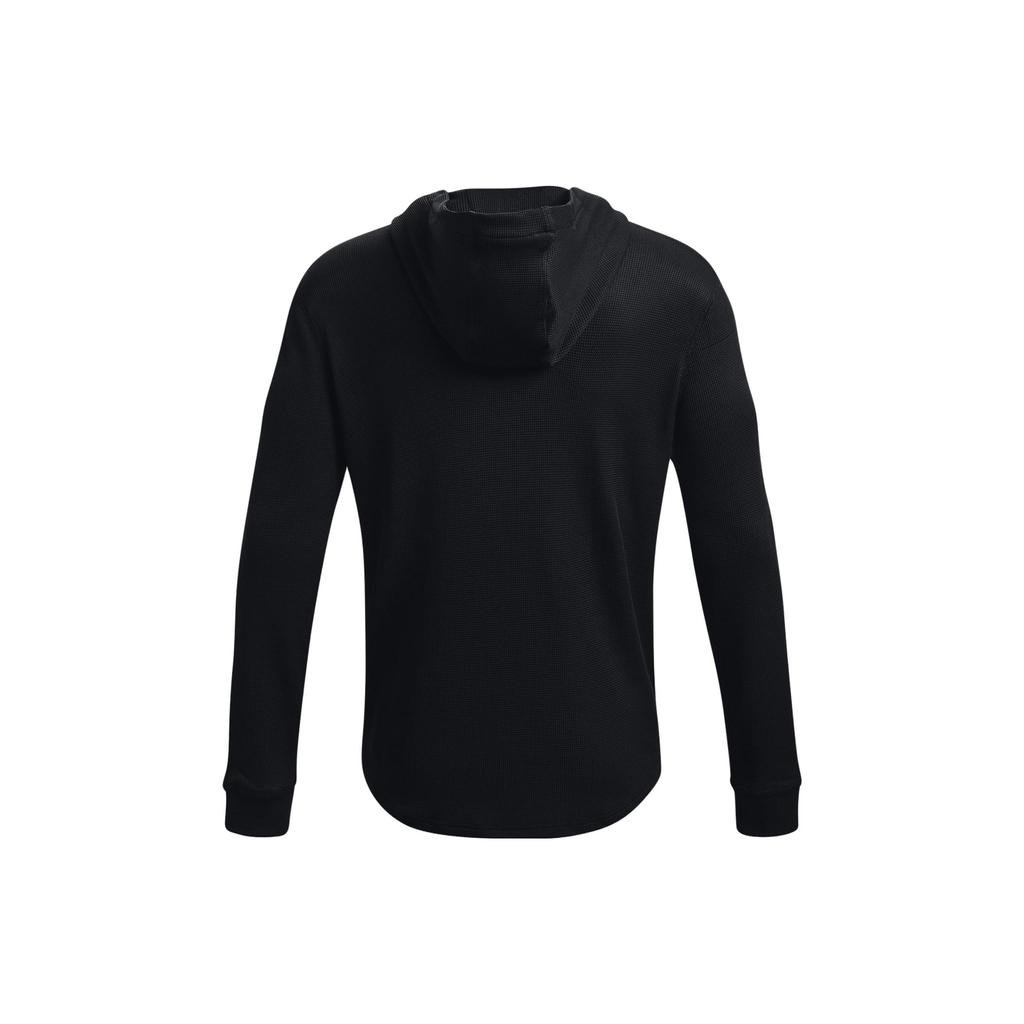 Under Armour Waffle Hoodie Long Sleeve Pullover Men Tops Black 1302362-001