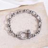 Bracciale Nodo a Ferro di Cavallo Per Uomo Donna Acciaio Inossidabile Minimalista Argento Catena Bracciale Fibbia Braccialetti Staccabili Gioielli Regalo