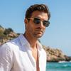 Wooden Square Polarized Sunglasses Stylish metal frame wooden sunglasses for men and perfect as a gift [WOODONLY] - women, (Zebrawood)