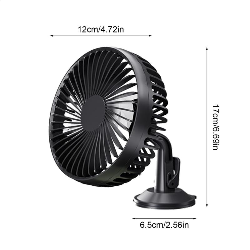Portable Fan For Car Backseat Car Seat Cooling Fan Powerful Air Cooler With Suction Cup Vehicle Accessories 3 Speeds USB