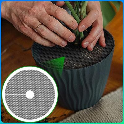 6 Pcs Plant Pot Cover Cuttable Flower Pot Soil Cover Flower Protection Grid for Outdoor Garden Plant Protection