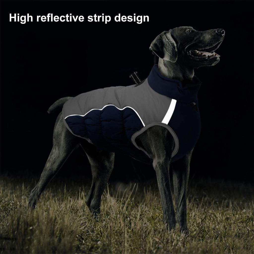 Winter Pet Clothes With Reflective Design, Thick Dog Clothing For Warmth, Dog Cotton Coat