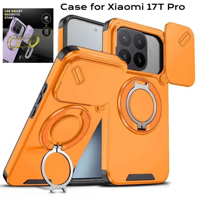 Capa for 17T Pro 15T 14T Pro Case for Mi 17T Cover Armor Slide Camera Ring Magnetic Stand Shockproof Phone Funda