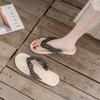 Summer anti-skid flat bottom floral flip flops with clip on feet, anti-skid beach sandals