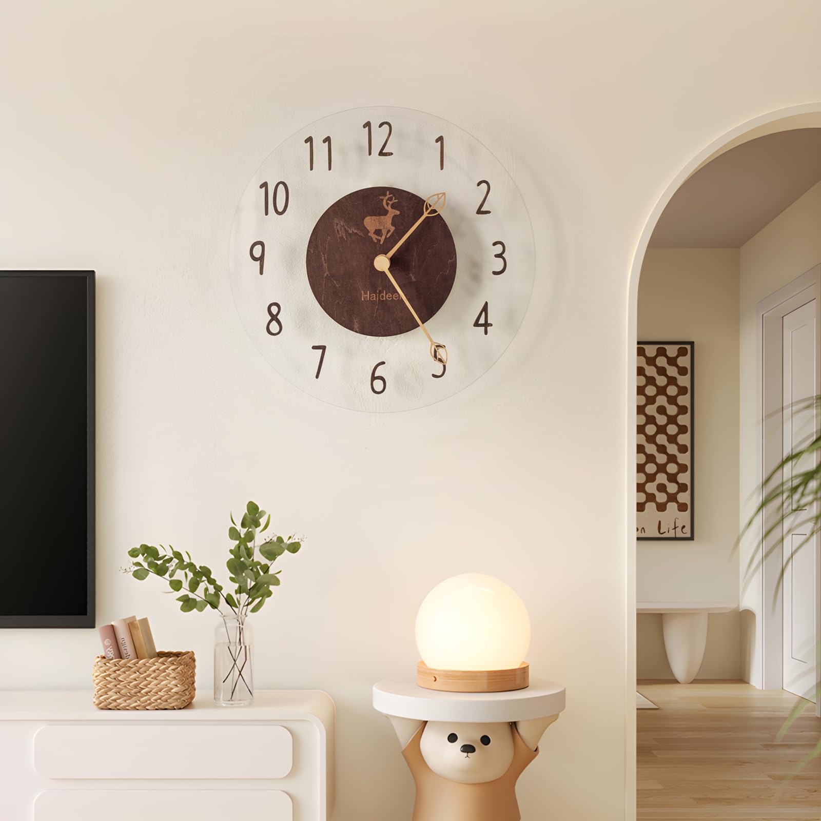 

Стильные настенные прозрачные батарейные закаленное стекло деревянные простые цвет дерева F часы, часы, бесшумные, деревянные, натуральные, орех, работающие, циферблат, стрелки,