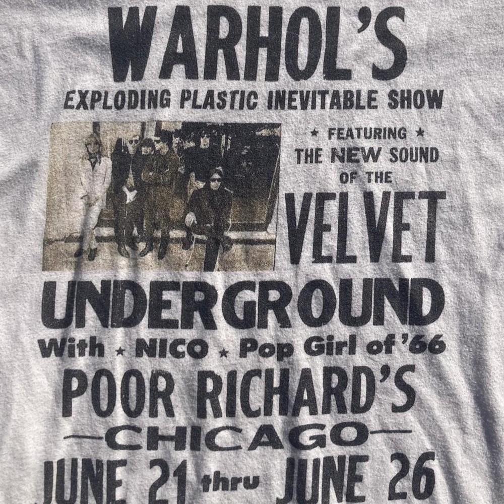 

The Velvet Underground Chicago Andy Warhols White T shirt reprint tee NH19719 Unisex T-Shirt XXL