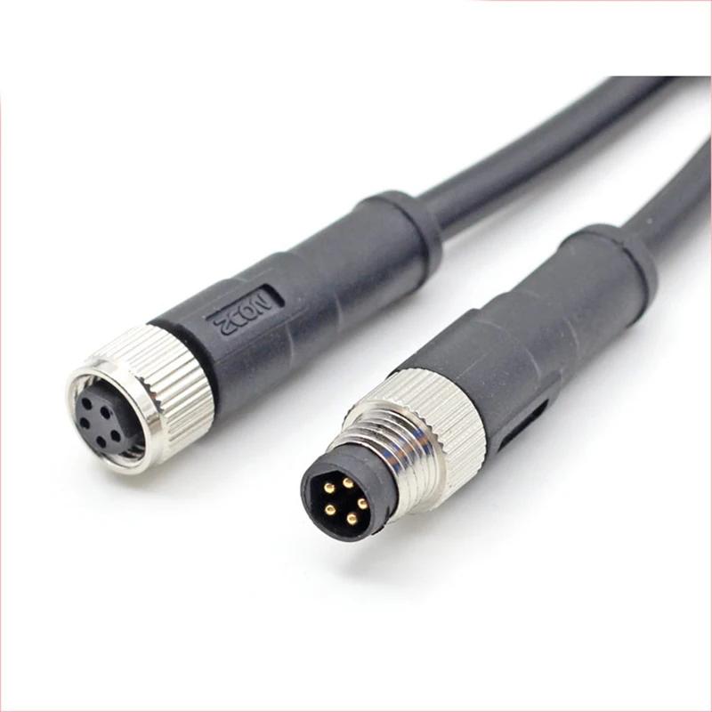 M8 10M PUR/PVC Shield Cable Double Plug Male Female Adapter Waterproof Aviation Connector Power Charger 3Pin 4Pin 5Pin 6Pin 8Pin