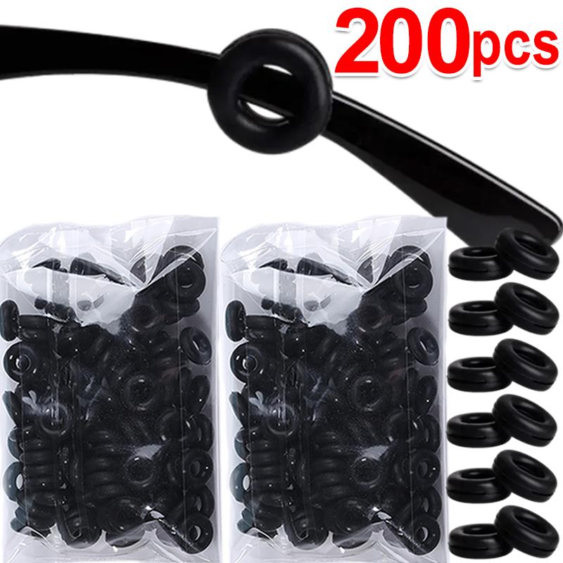20-200pcs Black Silicone Anti-slip Eyeglass Hooks Grip Unisex Round Eyeglasses Leg Ear Sleeve Stopper Eyewear Retainer Holders