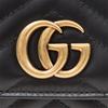 Gucci GG Marmont Lange Geldbörse Mit Goldenem Logo Gestepptes Leder Damen Geldbörse Schwarz 443436-DTD1T-1000