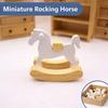 Mini Wooden Horse Toy Model Simple Small Rocking Horse Doll Decor Accessories Dollhouse Ornaments Home Decor