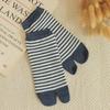 3Pairs Stripe Two Toe Tube Socks Sweat Absorption Toe Separator Socks Toe Short Calf Socks  Slippers