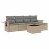 VidaXL Garden Lounge Set with Cushions 6 Pcs, Patio Sofas, Patio Furniture Set, Outdoor Furniture, Beige 3252436