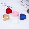 Heart-Shaped LED Ring Jewelry Box with Black Pearlescent Interior