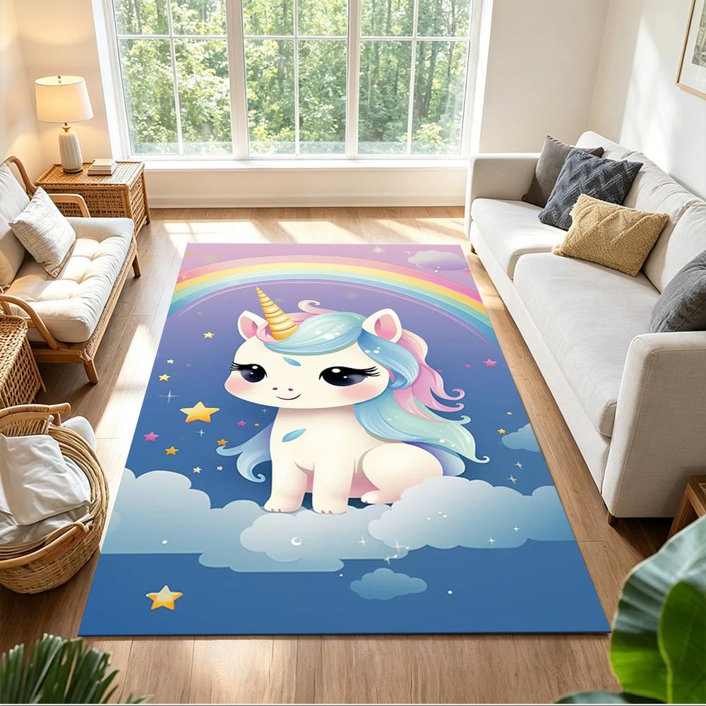 Magical Unicorn Dreamscape Non-Slip Home Carpet Design for Office Decor Living Room Bedroom Gift