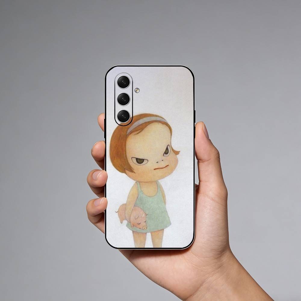 Cute Y-Yoshitomo Nara Phone Case For Samsung Galaxy A73,A21s,A22,A31,A52,A53,A71,A41Soft Black Shell