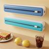 Wall Mounted Wrap Holder Plastic Dispenser with Slider Cutter, No-Drill Mount Magnetic Cutter Tool Cling Film Refillable Food for Kitchen Universal
