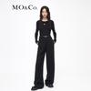 MO&Co. Faux Two-Piece Patchwork Slim-Fit Knit Top