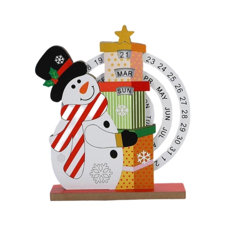 Wooden Christmas Advent Calendar Holiday Advent Calendar With Rotating Block For Table Mantels Festival Decoration