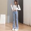 High-waisted, Slightly Flared Jeans for Women In Spring and Autumn New Elastic Slim Fit Slim Small Horseshoe Flared Trousers