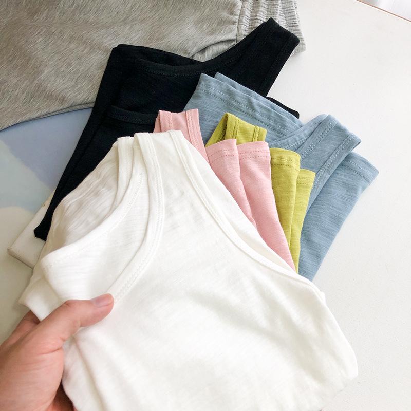 Bamboo Cotton Women's U-Neck Tank Top: 2024 Loose-Fit, Underarm Coverage, Pure Cotton Summer Wear