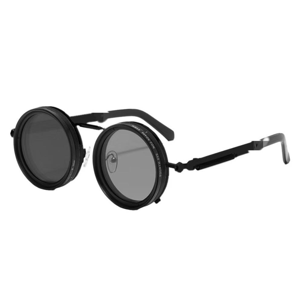 Manual Rotating Fishing Sunglasses Round Frame ND Filter Sunglasses Driving