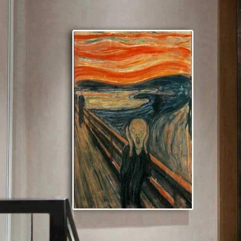 Edvard Munch The Scream Slávne obrazy na plátne Abstraktné Klasický Scream Plagát a tlač Nástenné obrazy Home Decor Cuadros