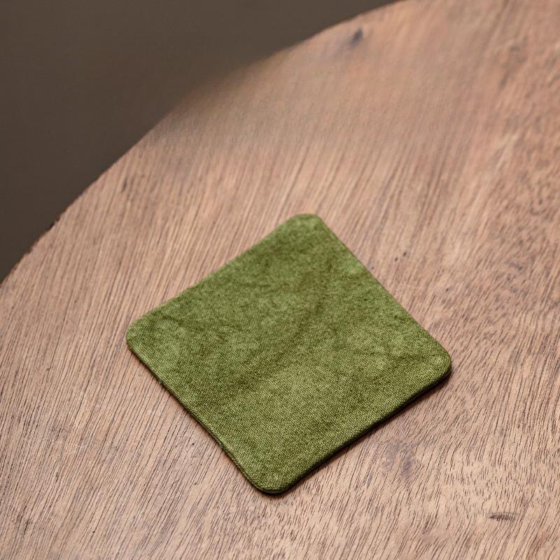 

Canvas tie-dye teacup pad absorbent pot pad Chinese retro anti-scalding fabric coaster dry tea pad