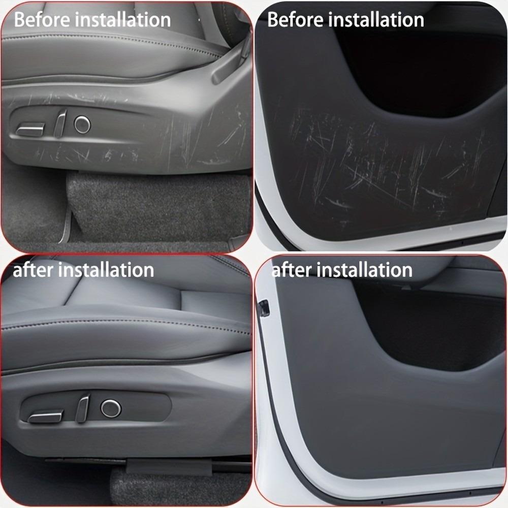 For Tesla Model Y 3 Center Console Protection Pad Door Anti Kick Seat Side Door Sill Suede Interior Accessories