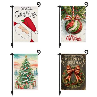 Bandera de Jardín con Bayas de Acebo Navideño 12x18 Pulgadas Doble Cara para Patio Decoración de Bandera de Bienvenida al Aire Libre (Excluyendo asta de bandera)