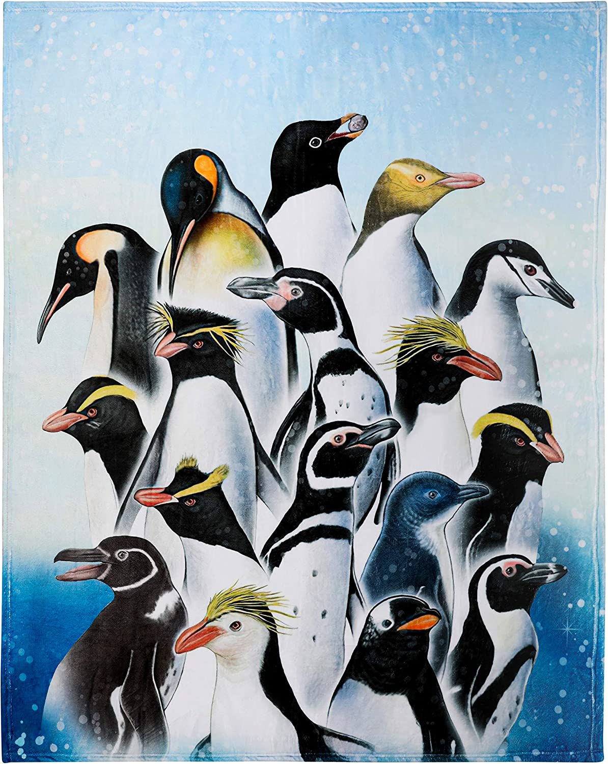 

М яка тепла ковдра Penguin, легка фланелева флісова ковдра, подарунок для дівчаток, хлопчиків, чоловіків, жінок, крісло, диван 75x90cm