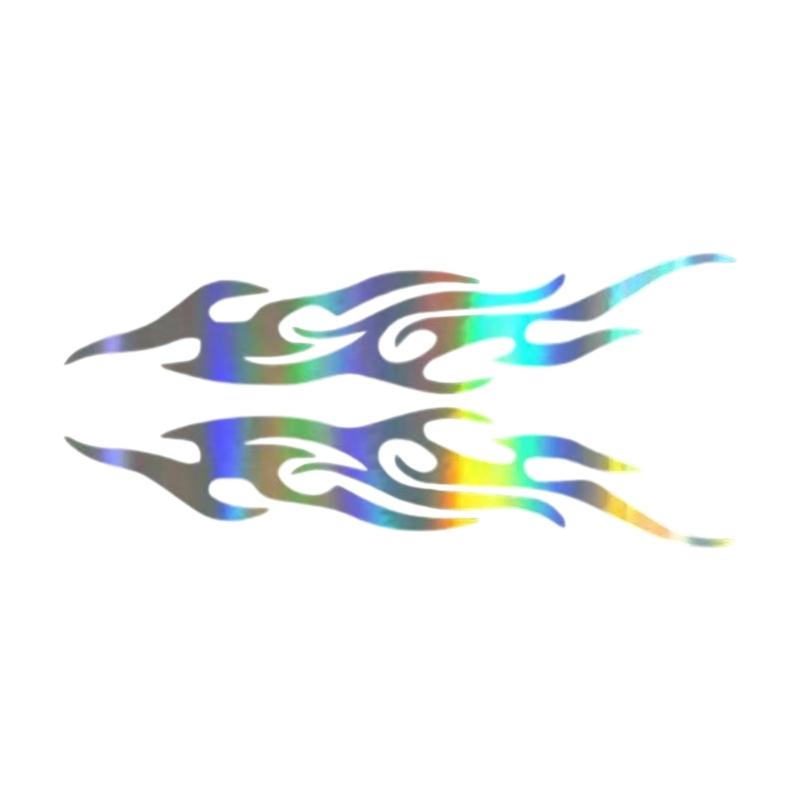 Y4UA Reflective Flame Car Decals Stickers for Scratch Hiding Increased Safety 1 Pair