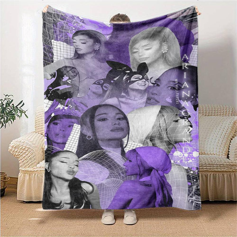 Purple Aesthetic Collage Blanket Soft Throw Blanket For Home Bedroom Bed Sofa Travel Office Solid Christmas Blanket