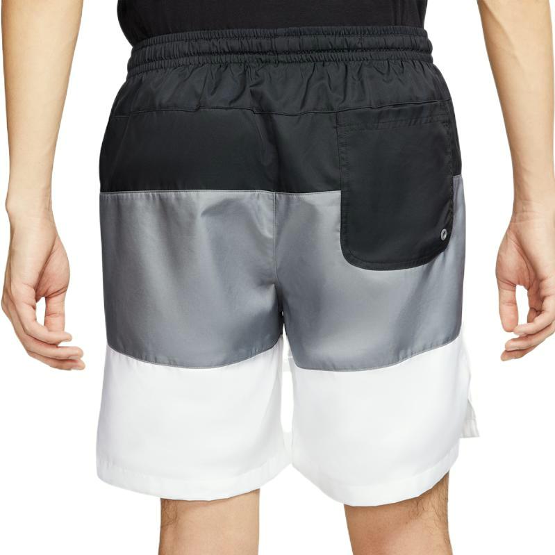 Nike Contrast Panel Swoosh Woven Shorts Men Bottoms Black DQ2427-010